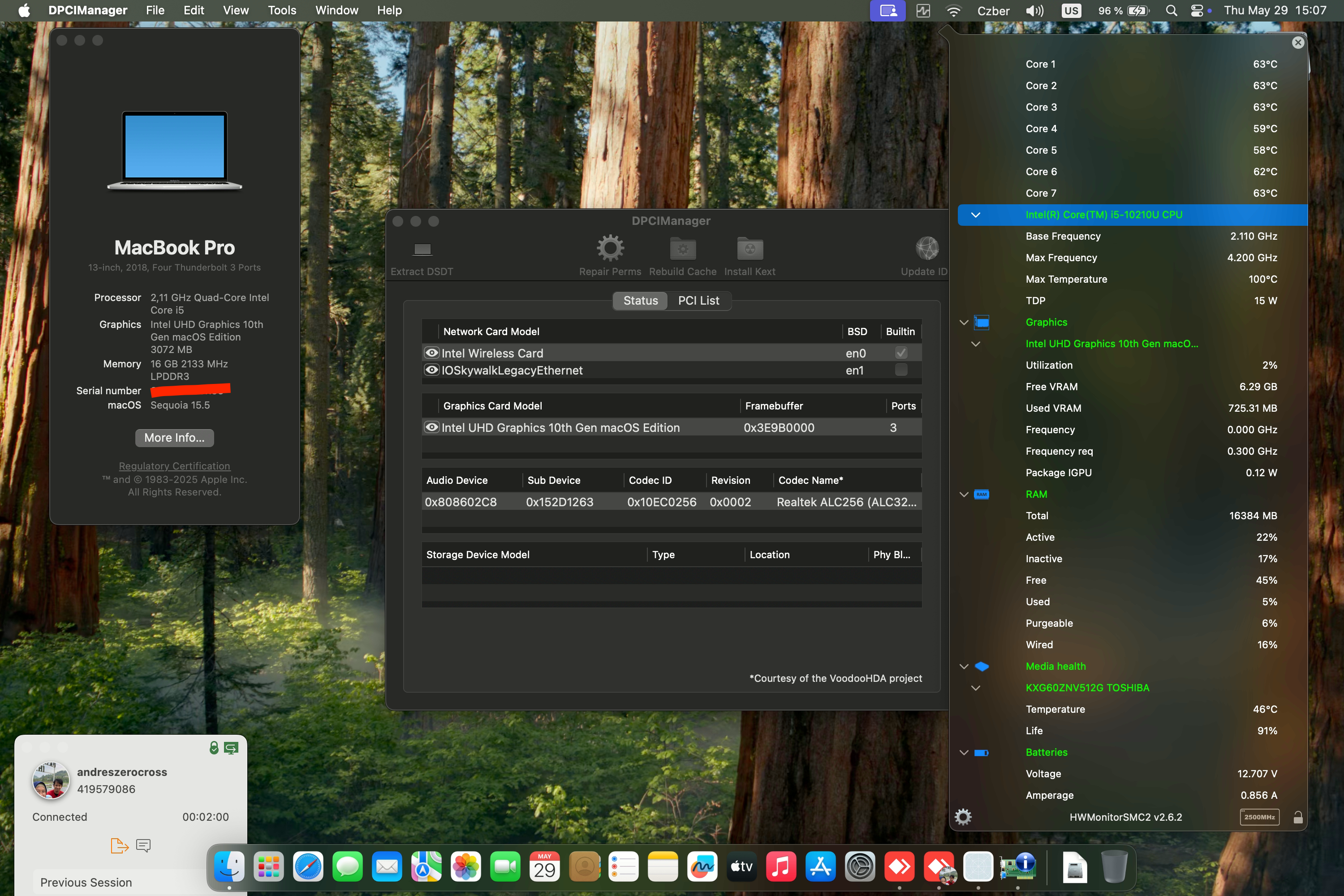 Success Hackintosh macOS Sequoia 15.5 Build 24F74 in Huawei Matebook X 2020 EUL-WX9